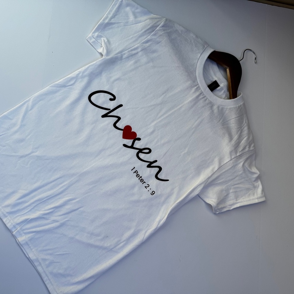 White 'Chosen' Graphic T-Shirt
